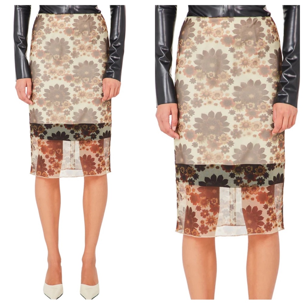 KWAIDAN Editions Layered Floral Retro Print Skirt